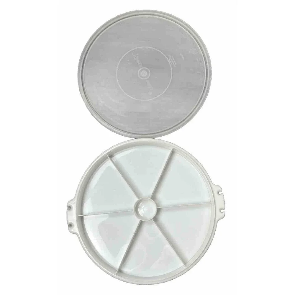 Vintage Tupperware Party Lazy Susan Tray Divided Vegetable 405-1 Clear Lid 224-9